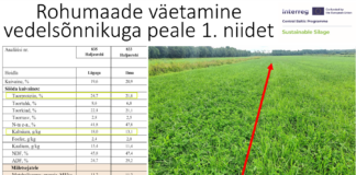 Mini-katse „Vedelsõnnikuga väetamise mõju haljasmassi kvaliteedile esimese niite järgselt“ tulemused