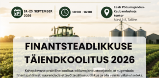 24.-25.09.2026 Finantsteadlikkuse 2-päevane täiendkoolitus