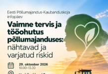 29.10.2026 infopäev veebis: Vaimne tervis ja tööohutus põllumajanduses: nähtavad ja varjatud riskid